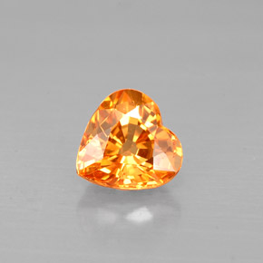 Zafiro naranja natural de 1,07 ct, forma de corazón, VVS-VS