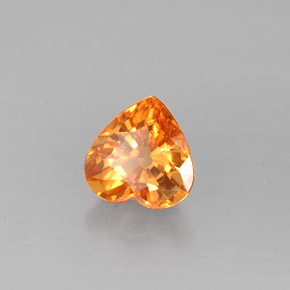 Zafiro naranja natural de 1,07 ct, forma de corazón, VVS-VS