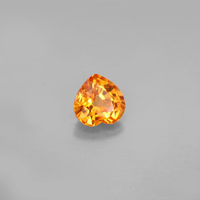 Zafiro naranja natural de 1,07 ct, forma de corazón, VS