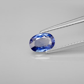 Zafiro azul natural de 0,75 ct, corte óvalo, VVS-VS