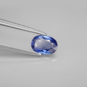 Zafiro azul natural de 0,75 ct, corte óvalo, VVS-VS