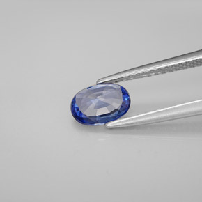 Zafiro azul natural de 0,75 ct, corte óvalo, VVS-VS