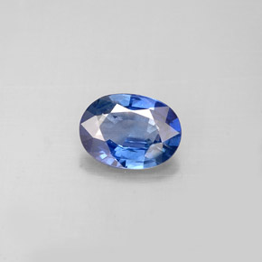 Zafiro azul natural de 0,77 ct, corte óvalo, VS