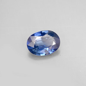 Zafiro azul natural de 0,77 ct, corte óvalo, VS