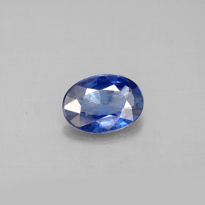 Zafiro azul natural de 0,76 ct, corte óvalo, VS