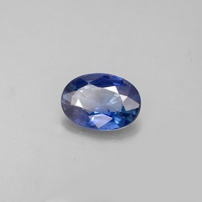 Zafiro azul natural de 0,76 ct, corte óvalo, VS