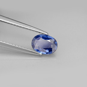 Zafiro azul natural de 0,82 ct, corte óvalo, SI