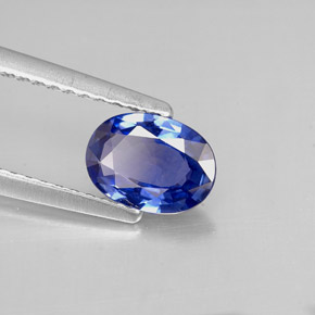 Zafiro azul natural de 0,85 ct, corte óvalo, VS
