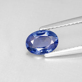 Zafiro azul natural de 0,73 ct, corte óvalo, VS