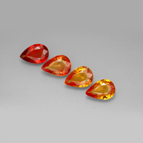 Gemas de zafiro multicolor natural de  ct, en forma de pera, VVS-VS