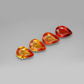 Gemas de zafiro multicolor natural de  ct, en forma de pera, VVS-VS