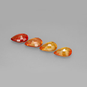 Gemas de zafiro multicolor natural de  ct, en forma de pera, VVS-VS