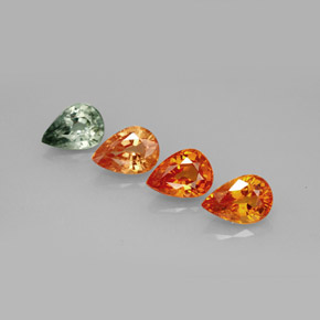 Gemas de zafiro multicolor natural de  ct, en forma de pera, VVS-VS