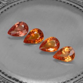 Gemas de zafiro naranja natural de 2,99 ct, en forma de pera, VVS-VS