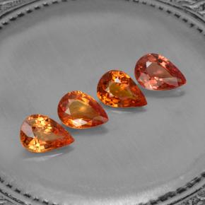 Gemas de zafiro naranja natural de 2,99 ct, en forma de pera, VVS-VS