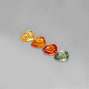 Gemas de zafiro multicolor natural de  ct, en forma de pera, VVS-VS