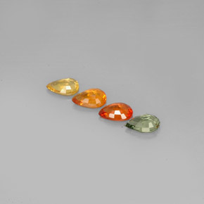 Gemas de zafiro multicolor natural de  ct, en forma de pera, VVS-VS