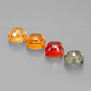 Gemas de zafiro multicolor natural de 2,79 ct, corte cojín, VVS-VS