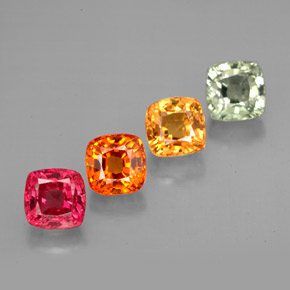 Gemas de zafiro multicolor natural de  ct, corte cojín, VVS-VS