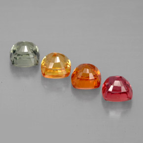 Gemas de zafiro multicolor natural de  ct, corte cojín, VVS-VS