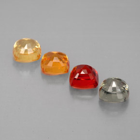 Gemas de zafiro multicolor natural de  ct, corte cojín, VVS-VS