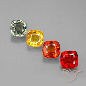 Gemas de zafiro multicolor natural de 2,67 ct, corte cojín, VVS-VS