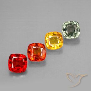Gemas de zafiro multicolor natural de 2,67 ct, corte cojín, VVS-VS