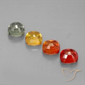 Gemas de zafiro multicolor natural de 2,67 ct, corte cojín, VVS-VS
