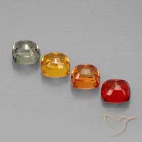 Gemas de zafiro multicolor natural de 2,87 ct, corte cojín, VVS-VS