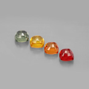 Gemas de zafiro multicolor natural de 2,70 ct, corte cojín, VVS-VS