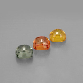 Gemas de zafiro multicolor natural de  ct, corte cojín, VVS-VS