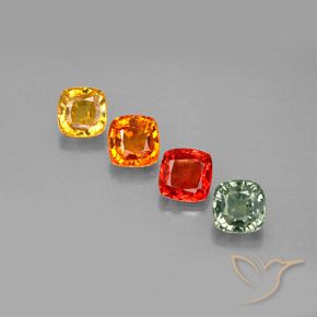 Gemas de zafiro multicolor natural de 2,54 ct, corte cojín, VVS-VS