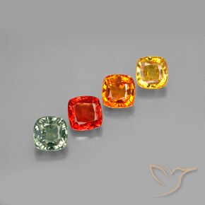 Gemas de zafiro multicolor natural de 2,54 ct, corte cojín, VVS-VS