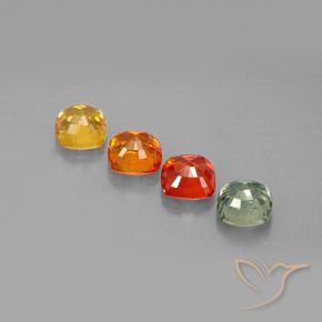 Gemas de zafiro multicolor natural de 2,54 ct, corte cojín, VVS-VS