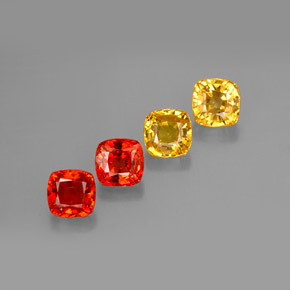 Gemas de zafiro multicolor natural de  ct, corte cojín, VVS-VS
