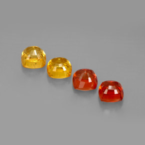 Gemas de zafiro multicolor natural de  ct, corte cojín, VVS-VS