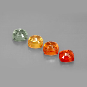 Gemas de zafiro multicolor natural de 2,79 ct, corte cojín, VVS-VS