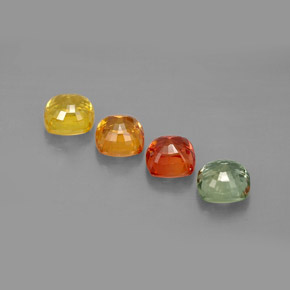 Gemas de zafiro multicolor natural de  ct, corte cojín, VVS-VS