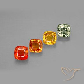 Gemas de zafiro multicolor natural de 2,64 ct, corte cojín, VVS-VS