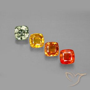 Gemas de zafiro multicolor natural de 2,64 ct, corte cojín, VVS-VS
