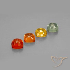 Gemas de zafiro multicolor natural de 2,64 ct, corte cojín, VVS-VS