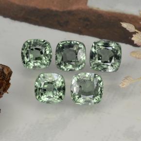 Gemas de zafiro verde natural de 3,66 ct, corte cojín, VVS-VS