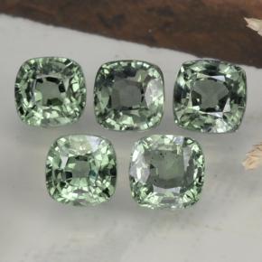 Gemas de zafiro verde natural de 3,66 ct, corte cojín, VVS-VS