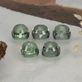 Gemas de zafiro verde natural de 3,66 ct, corte cojín, VVS-VS