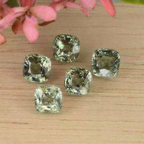 Gemas de zafiro verde natural de 3,80 ct, corte cojín, VVS-VS
