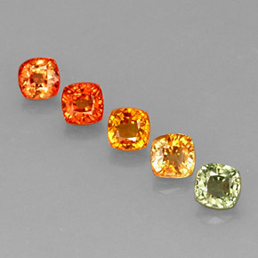 Gemas de zafiro multicolor natural de 3,59 ct, corte cojín, VVS-VS