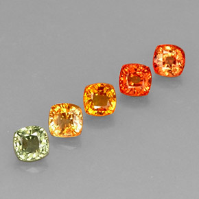 Gemas de zafiro multicolor natural de 3,59 ct, corte cojín, VVS-VS