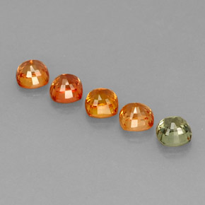 Gemas de zafiro multicolor natural de 3,59 ct, corte cojín, VVS-VS