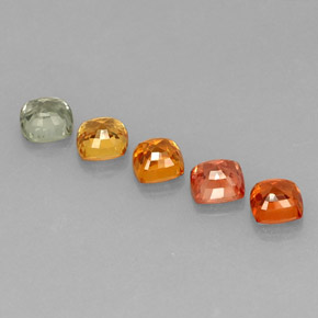 Gemas de zafiro multicolor natural de  ct, corte cojín, VVS-VS