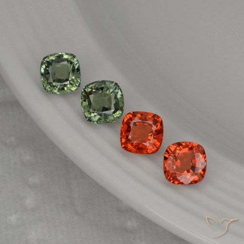 Gemas de zafiro multicolor natural de 2,63 ct, corte cojín, VS